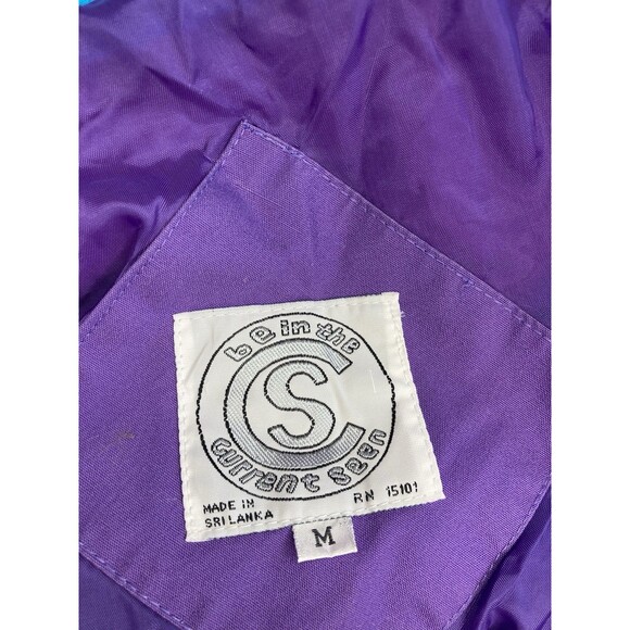 Vtg Y2K Ski Jacket Womens M Funky Retro 70s Bold Color Block Lightweight Coat - Picture 8 of 13